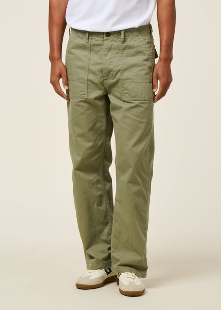 Pantalon large en coton bio | vert "tuff tony pants pale green"