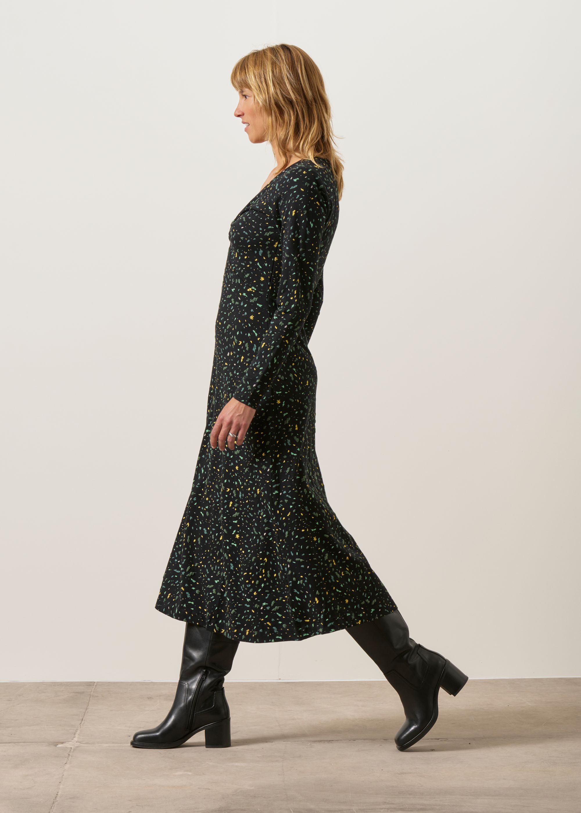 Robe longue en coton bio | noir "irantzu", SKFK, photo 3