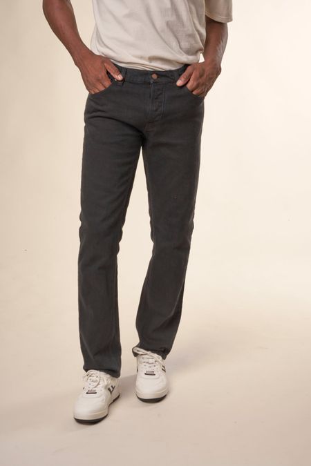 Jean slim en coton bio | noir "grim tim matte black od"