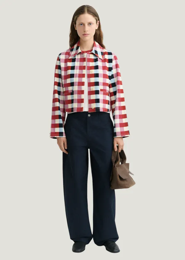 Veste en coton bio | carreaux multicolores "Cheshire checks astrid jacket", Thinking Mu