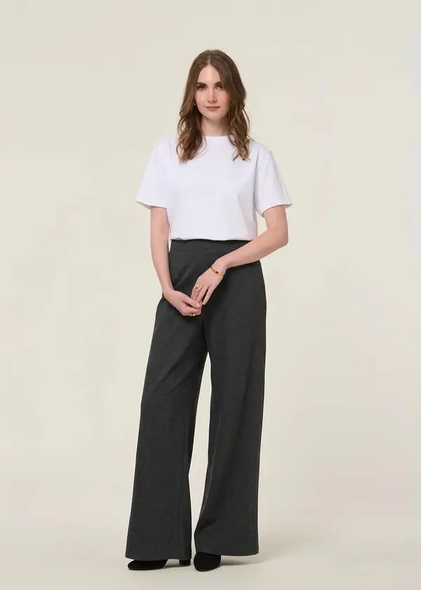 Pantalon jersey en ecovero et matière recyclée | gris "himaari - steel melange", Armedangels