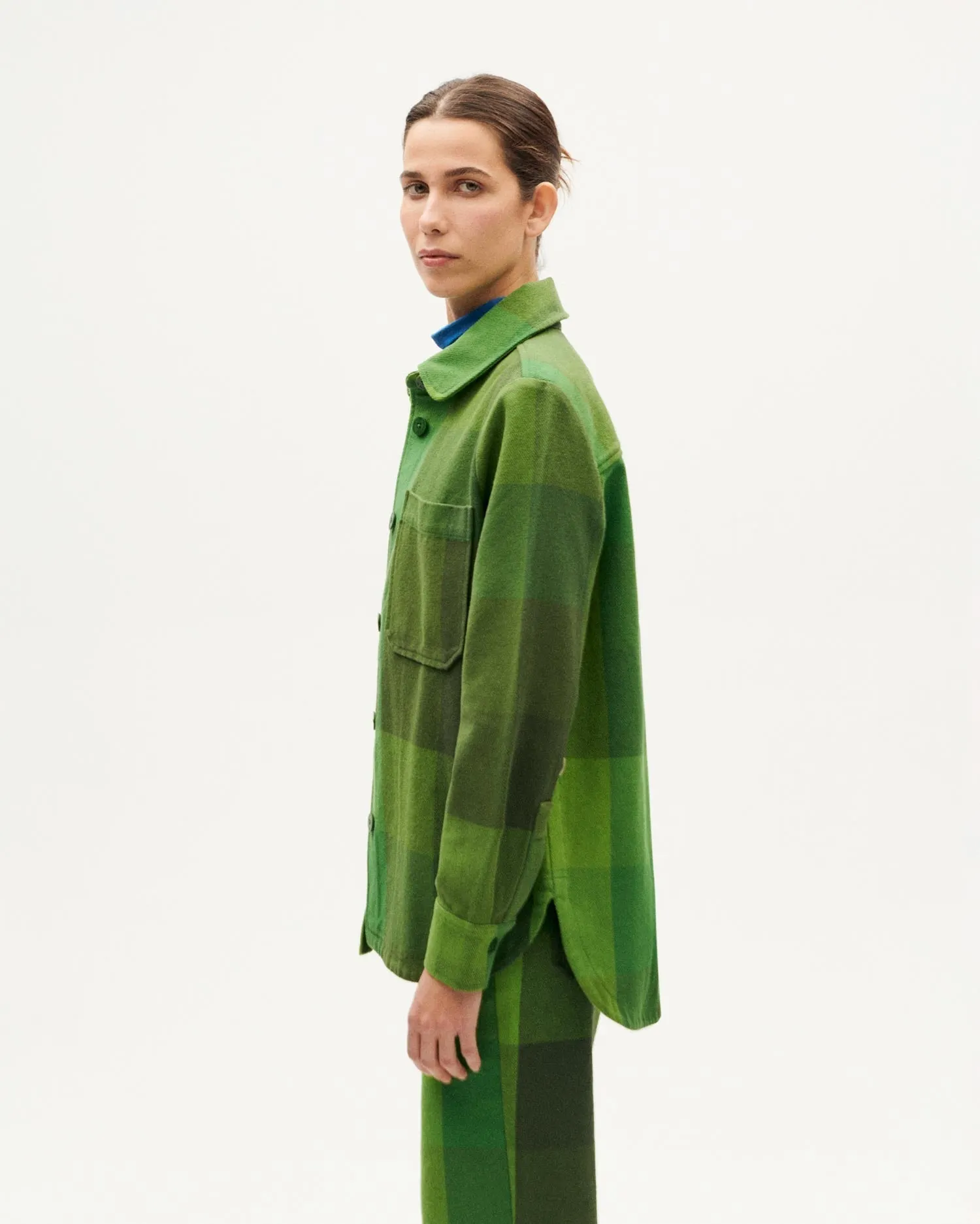 Surchemise en coton bio | vert "central blanket norita overshirt - multicolor", Thinking Mu, photo 4