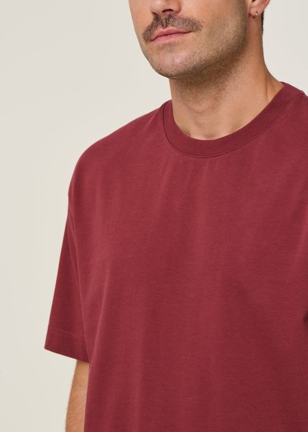T-shirt oversize en coton bio | bordeaux - WeDressFair