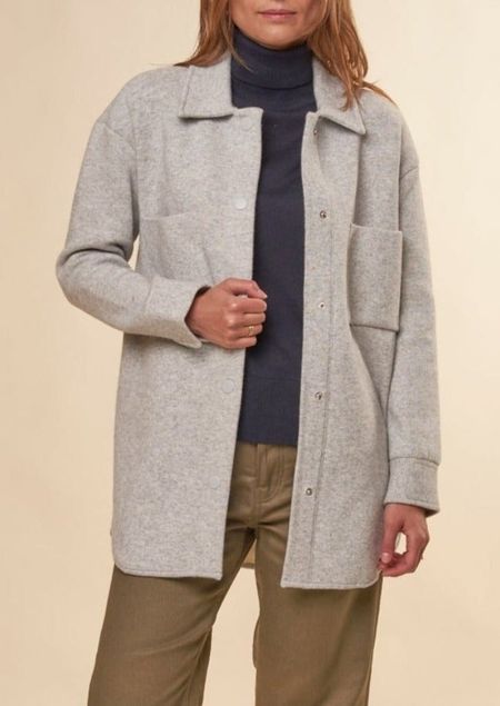 Veste en coton et laine bio | gris clair "almaraa soft light grey melange oatmilk" - Armedangels