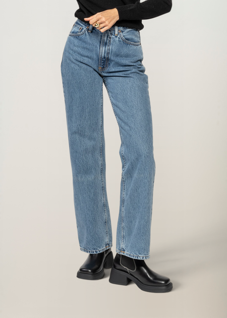 Jean droit large en coton bio | bleu "clean eileen casual blue" - Nudie Jeans