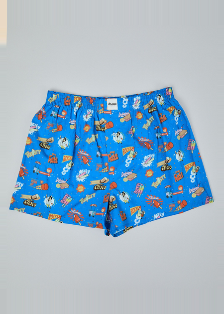 Caleçon à imprimés en coton bio | bleu "Summer ice cream boxer - blue"