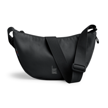 Sac bandoulière en matières recyclées 3,5l | noir "moon bag small black"