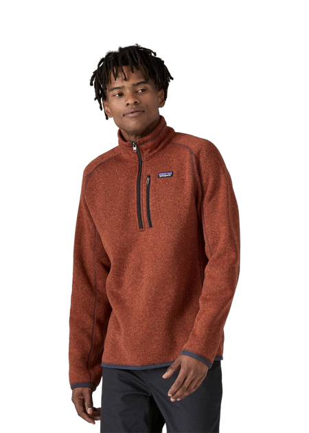 Polaire col zippé en matière recyclée | rouge "m's better sweater 1/4 zip burnished red"