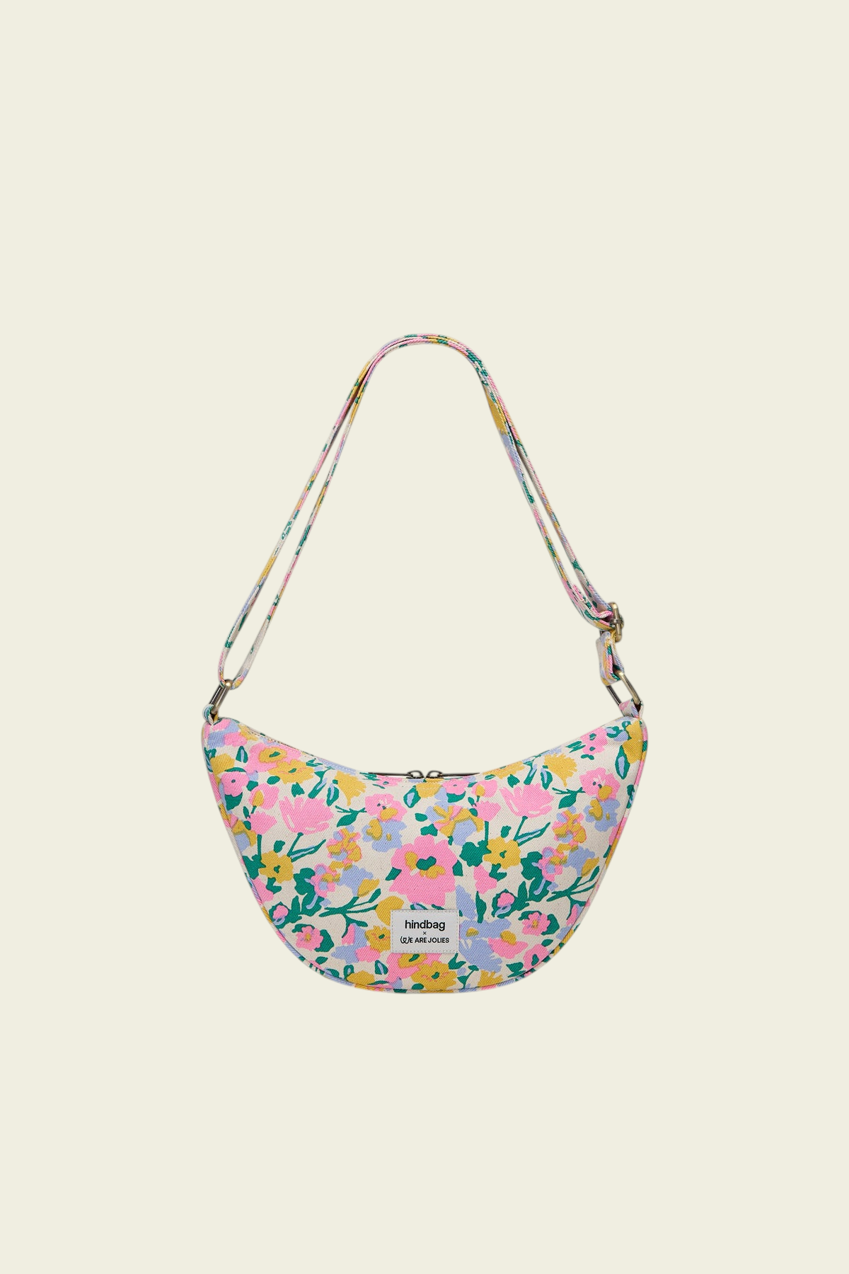 Sac bandoulière en coton bio | multicolore "Andrea pastel bloom - liberty", Hindbag, photo 1