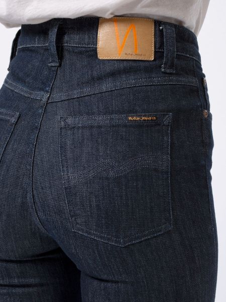 Jean skinny taille haute brut en coton bio - hightop tilde dark navy, Nudie Jeans, photo 2