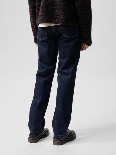 Jean droit large en coton bio  brut "rad rufus blue one wash" - Nudie Jeans