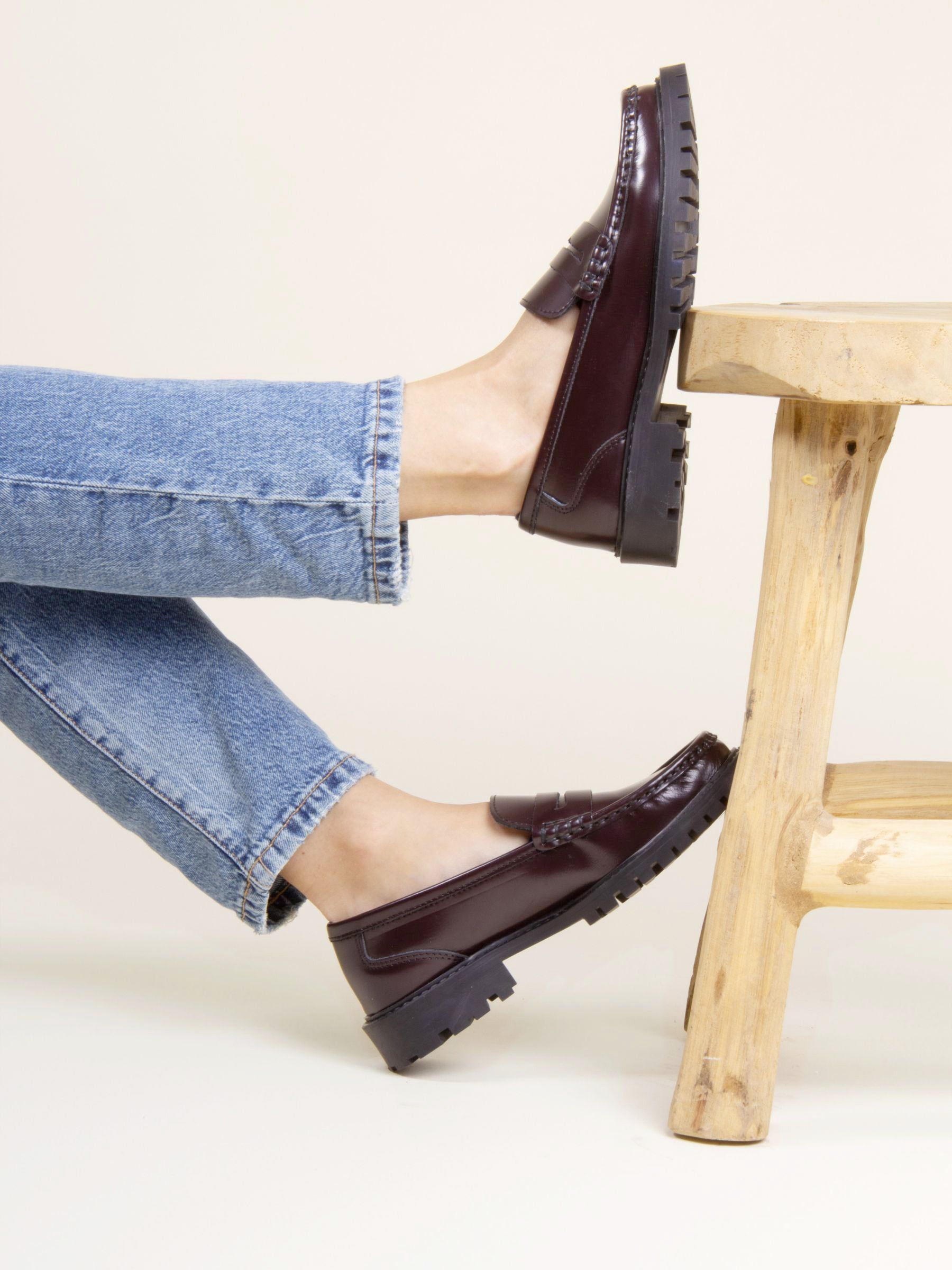 Mocassin en cuir vernis certifié | bordeaux "iris", Jules & Jenn, photo 4