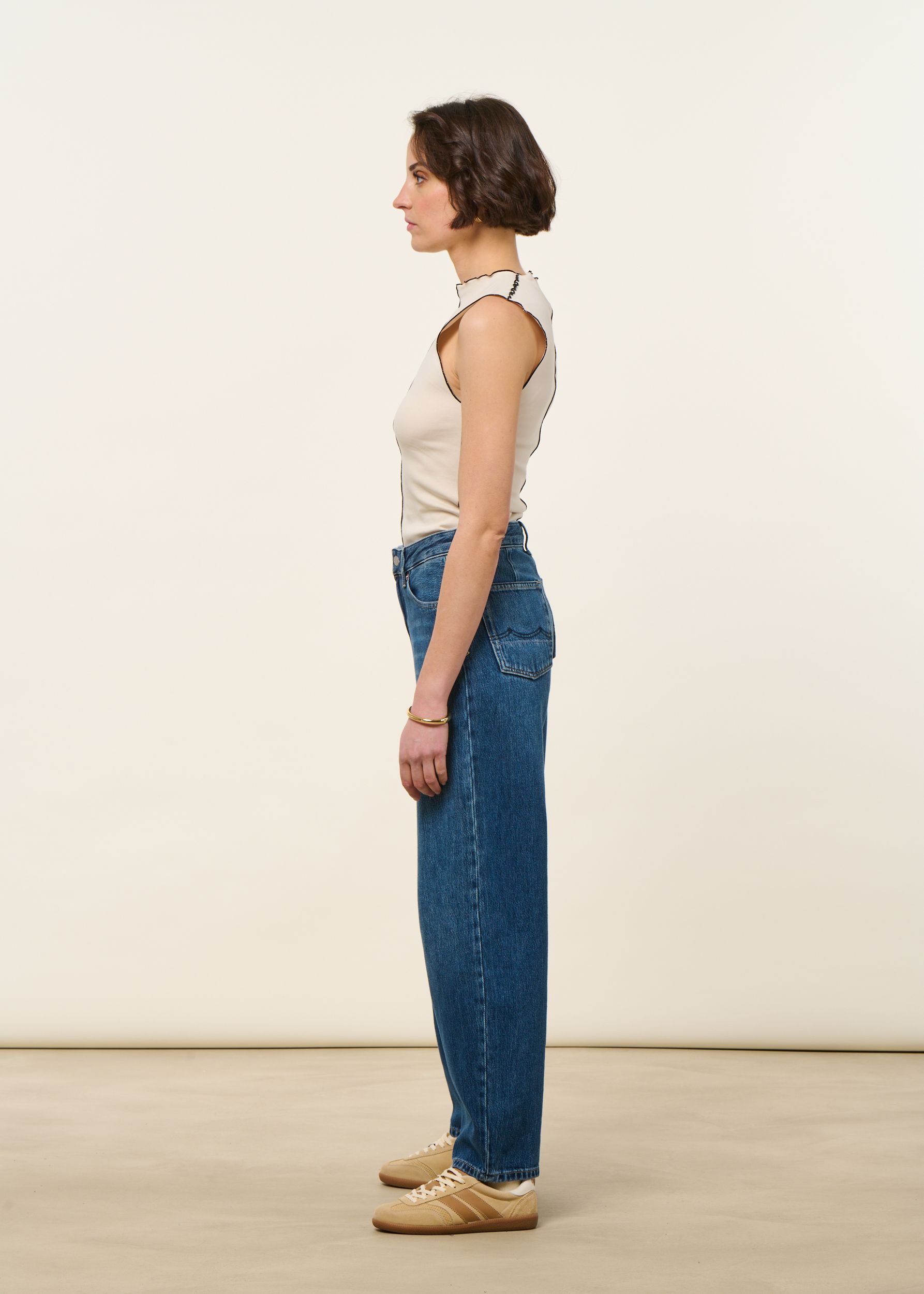 Jean ballon en coton bio et tencel | leila - lewisboro mid used, Kings of Indigo, photo 6