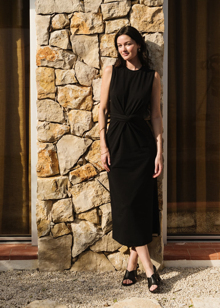 Robe Valentina en coton bio | noir
