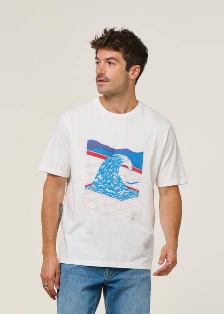 T-shirt en coton bio | blanc "pool - natural"