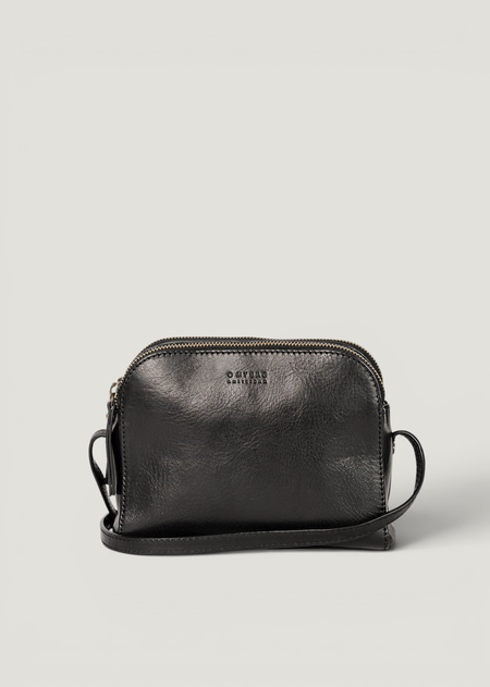 Sac à main bandoulière en cuir certifié | noir "emily leather strap black stromboli leather" - O My Bag