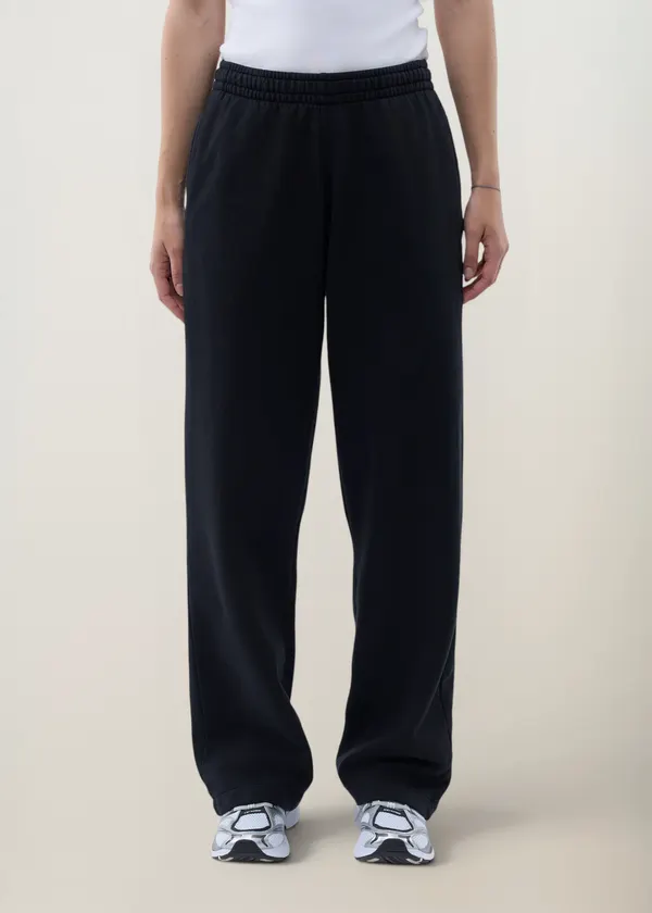 Jogging en coton bio | noir "organic straight leg sweatpants - deep black", Colorful Standard