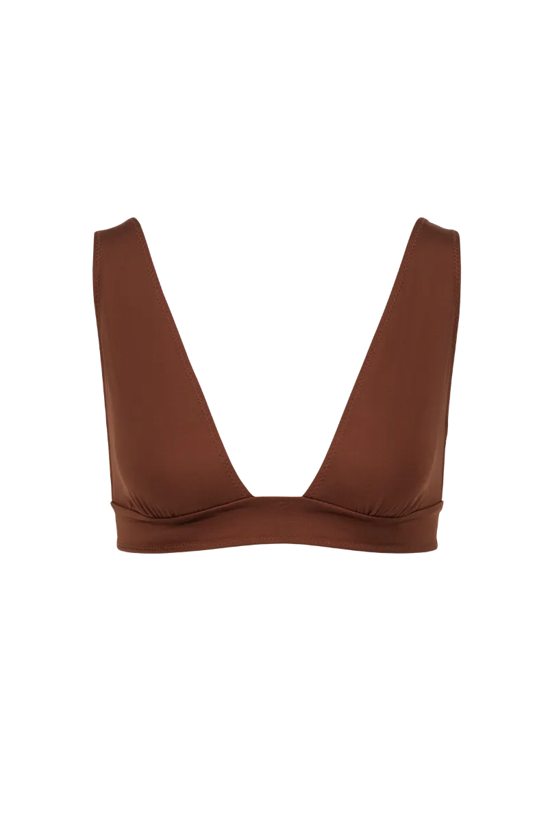 Haut de maillot de bain foulard en matières recyclées | marron "Josie brown", Nénés Paris, photo 7