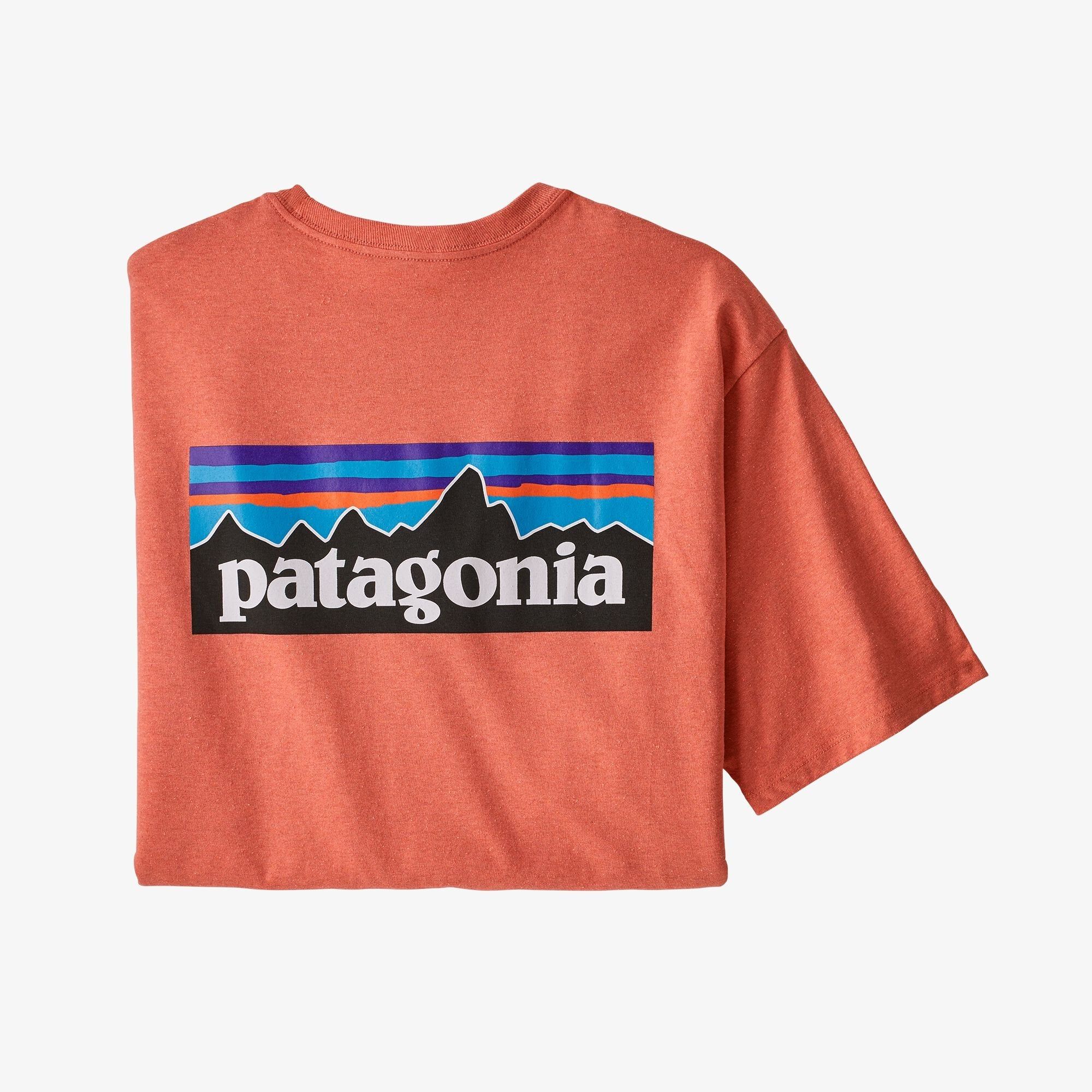 T-shirt imprimé corail en coton bio - p6 logo responsibili-tee, Patagonia, photo 3