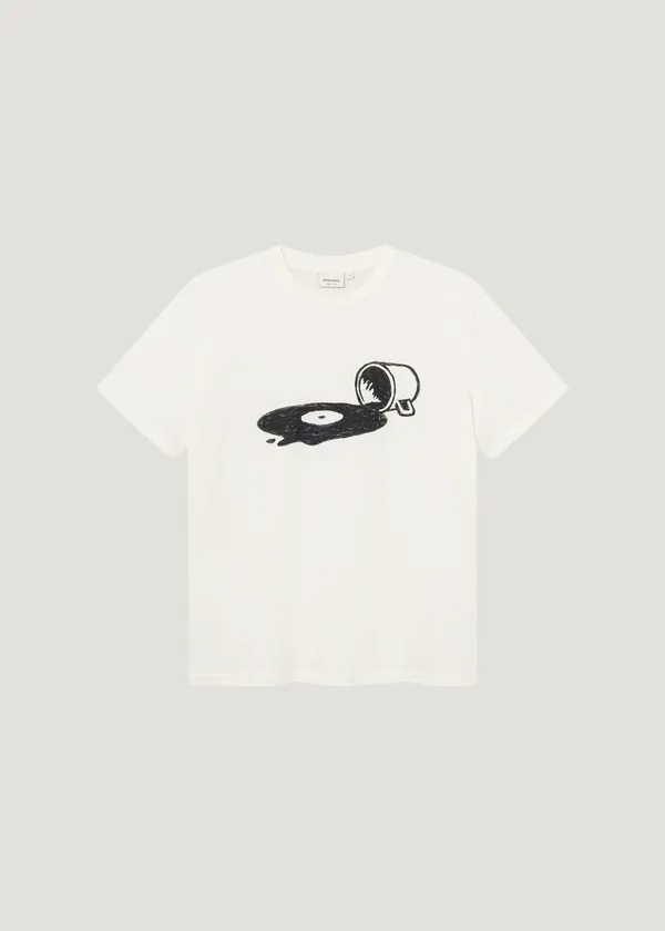 T-shirt imprimé en coton bio | écru "stockholm spilled off-white", Dedicated