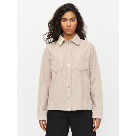Surchemise velours en coton bio | beige "corduroy overshirt light feather gray"