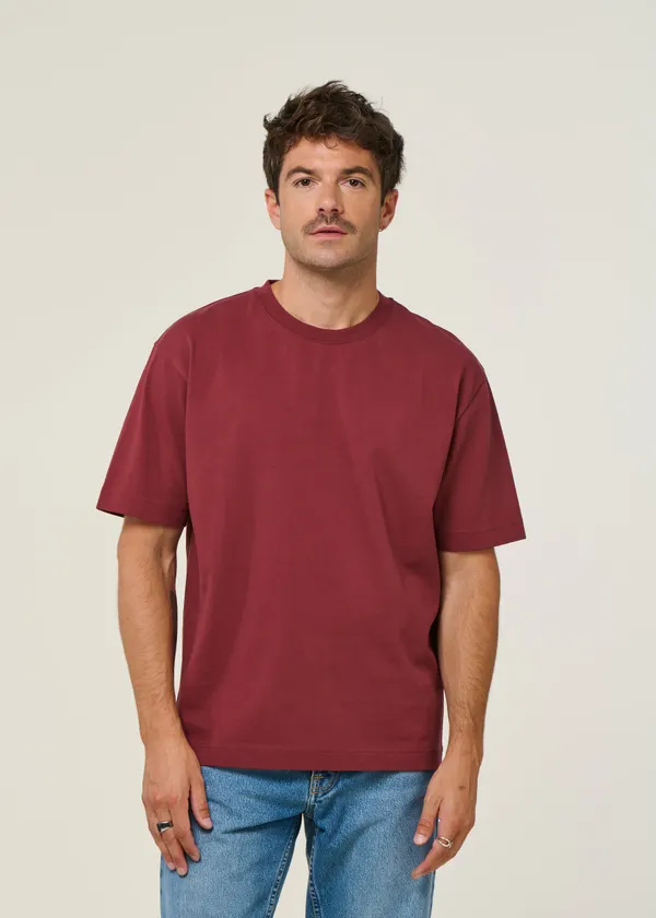 T-shirt oversize en coton bio | bordeaux, WeDressFair