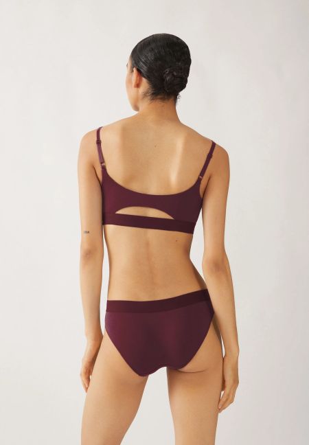 Culotte en modal | bordeaux "Trinaa brief - cranberry juice" - Armedangels