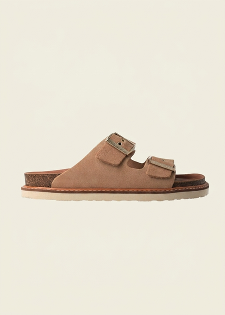 Sandales en cuir suède certifié | beige "hawaii velour almond" - Genuins