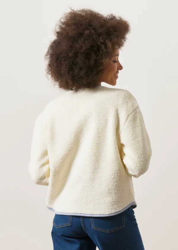 Veste polaire en coton bio et matière recyclée | blanc "Cloudy day jacket creme - white", Mademoiselle Yéyé