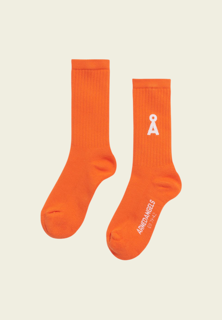 Chaussettes en coton biologique | orange "saamus bold - sunset orange"