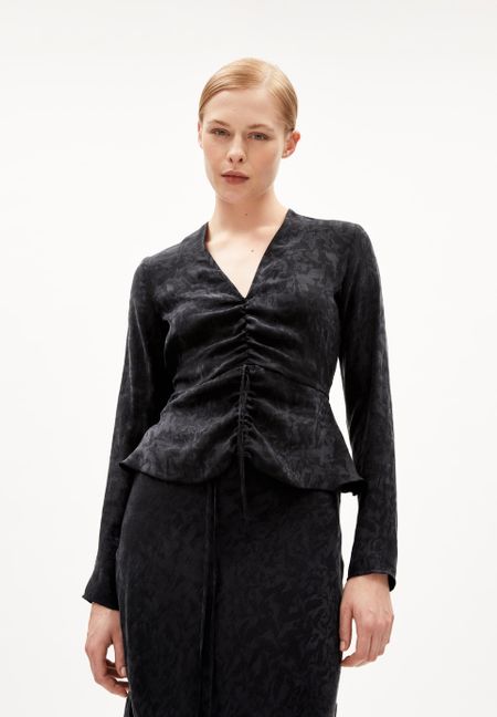 Blouse en tencel | noir texturé "anayaa jacq"