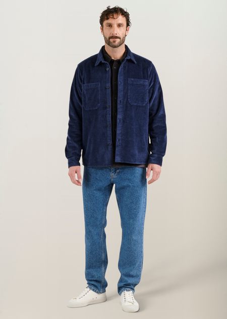 Surchemise velours côtelé en coton bio | bleu "Shirt kil corduroy navy - black iris", Dedicated, photo 4