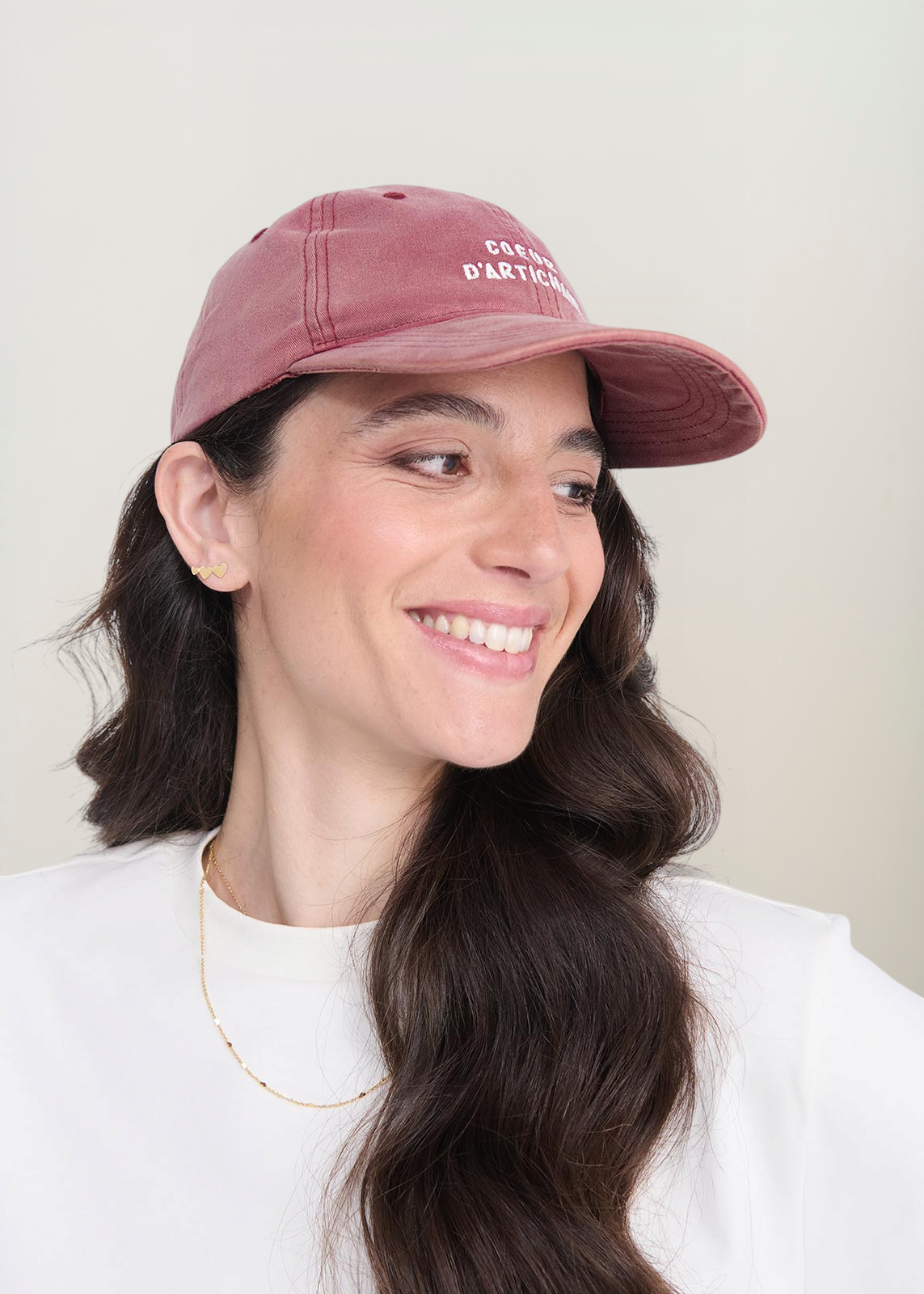 Casquette en coton bio | rose "La casquette cœur d'artichaut - merlot", émoi émoi, photo 1