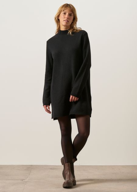 Robe courte maille col montant noir, WeDressFair, photo 6