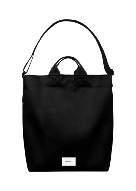 Sac tote/bandoulière 19l en matière recyclée | noir "ground shopper bag - black"