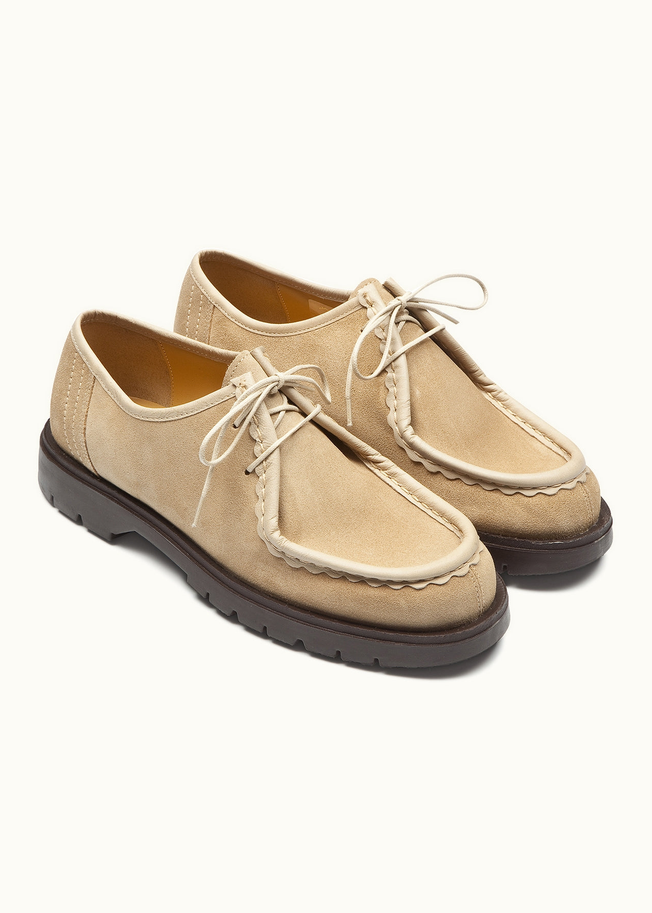 Derbys made in France aus zertifiziertem Veloursleder | Beige "padror v beige", Kleman, Foto 2
