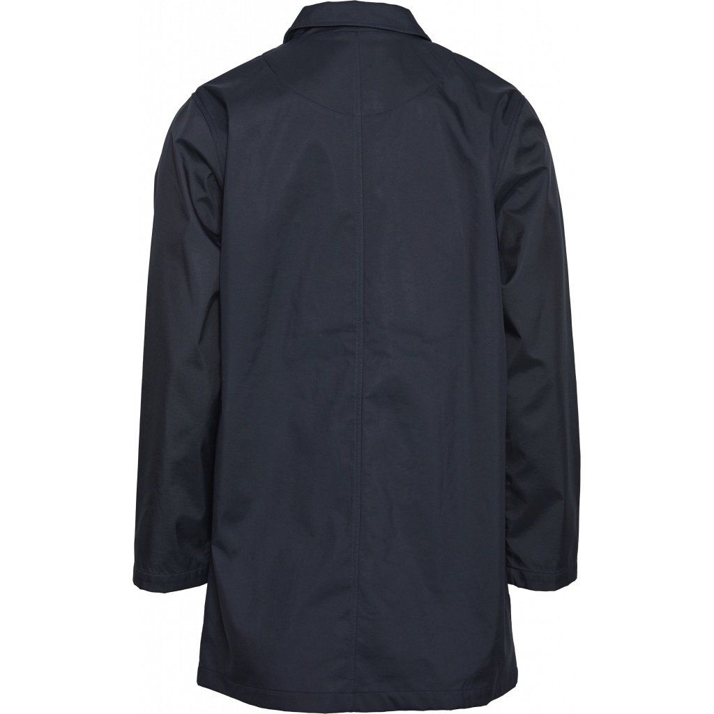 Manteau car coat bleu nuit en coton bio et polyester recyclé - beech, Knowledge Cotton Apparel, photo 2