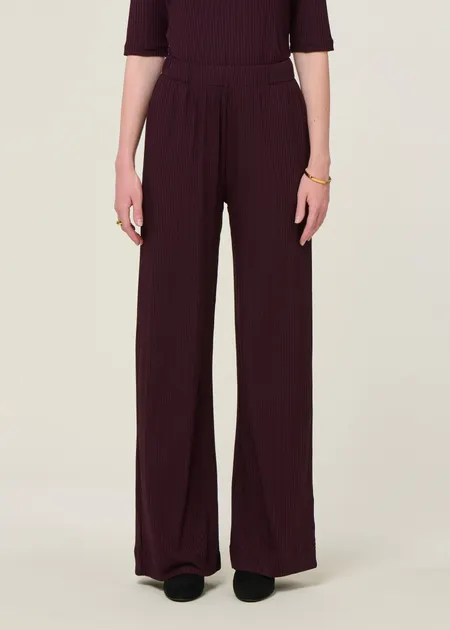 Pantalon ample fluide en tencel | aubergine "smilla - cherry lacquer", Jan'n June, photo 2