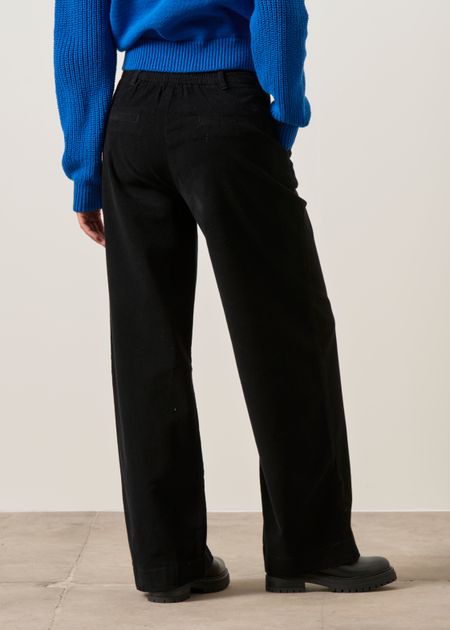 Pantalon velours côtelé droit en coton bio | noir "sorgin", SKFK, photo 4