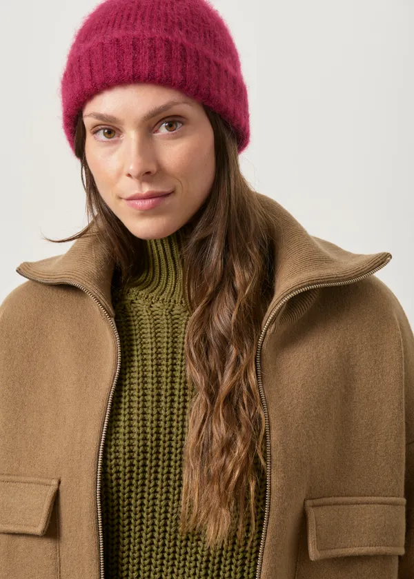 Veste en coton et laine bio | marron "cotton-wool knit jacket | amberwood", Armedangels