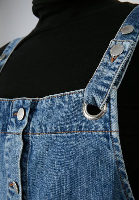 Robe salopette en jean bleu en coton bio - dainaa, Armedangels, photo 4