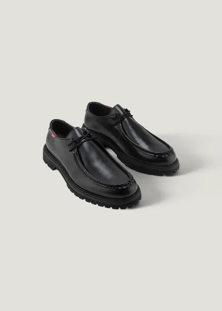 Derbies vegan en matières végétales et recyclées | noir "Soajo", Zèta Shoes