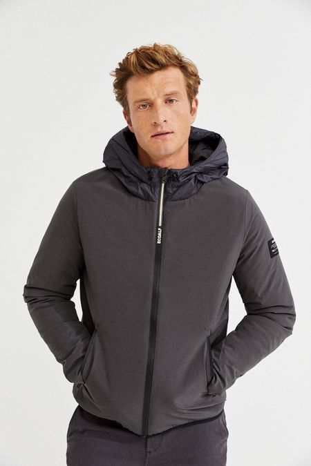Manteau imperméable gris en recyclé - berna sweat tech jacket