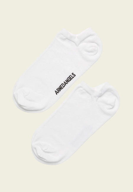 Chaussettes courtes blanches en coton bio - saalvo - white