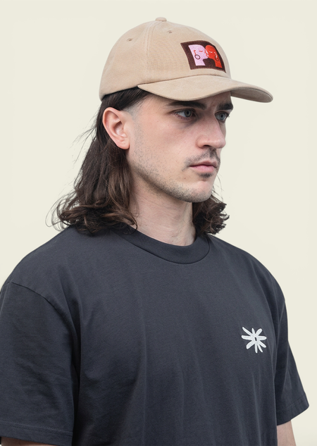 Casquette brodée en coton bio | beige "six panel kiss" - Olow