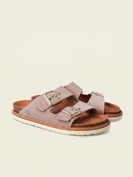 Sandales en cuir suède certifié | rose "hawaii velour rose" - Genuins