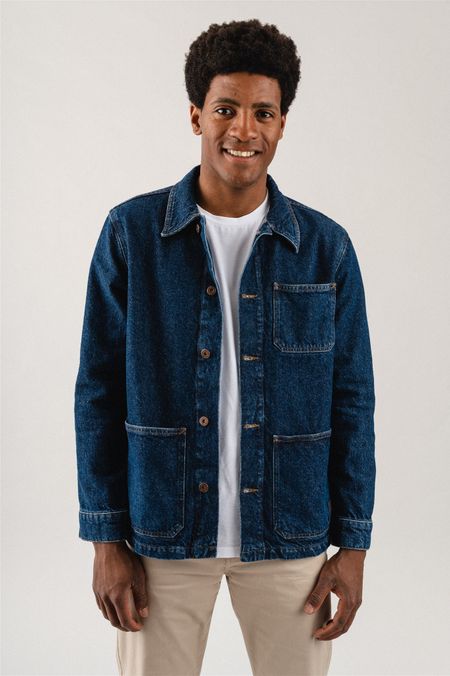 Veste en jean en coton recyclé - darkwash rebirth