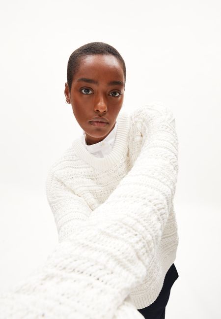Weißer Strickpullover aus Bio-Baumwolle - laniaa off white, Armedangels, Foto 4