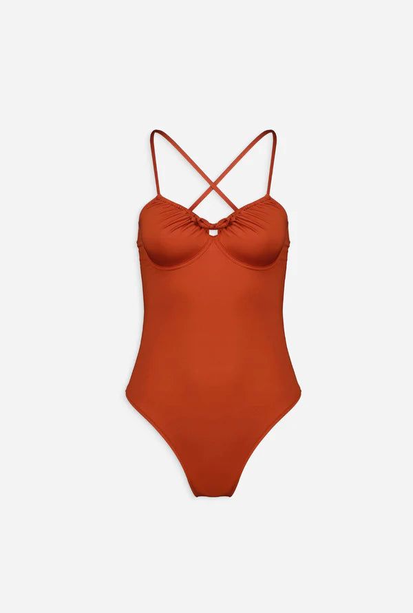 Maillot une pièce terracotta en recyclé  - freya, Nénés Paris, photo 6