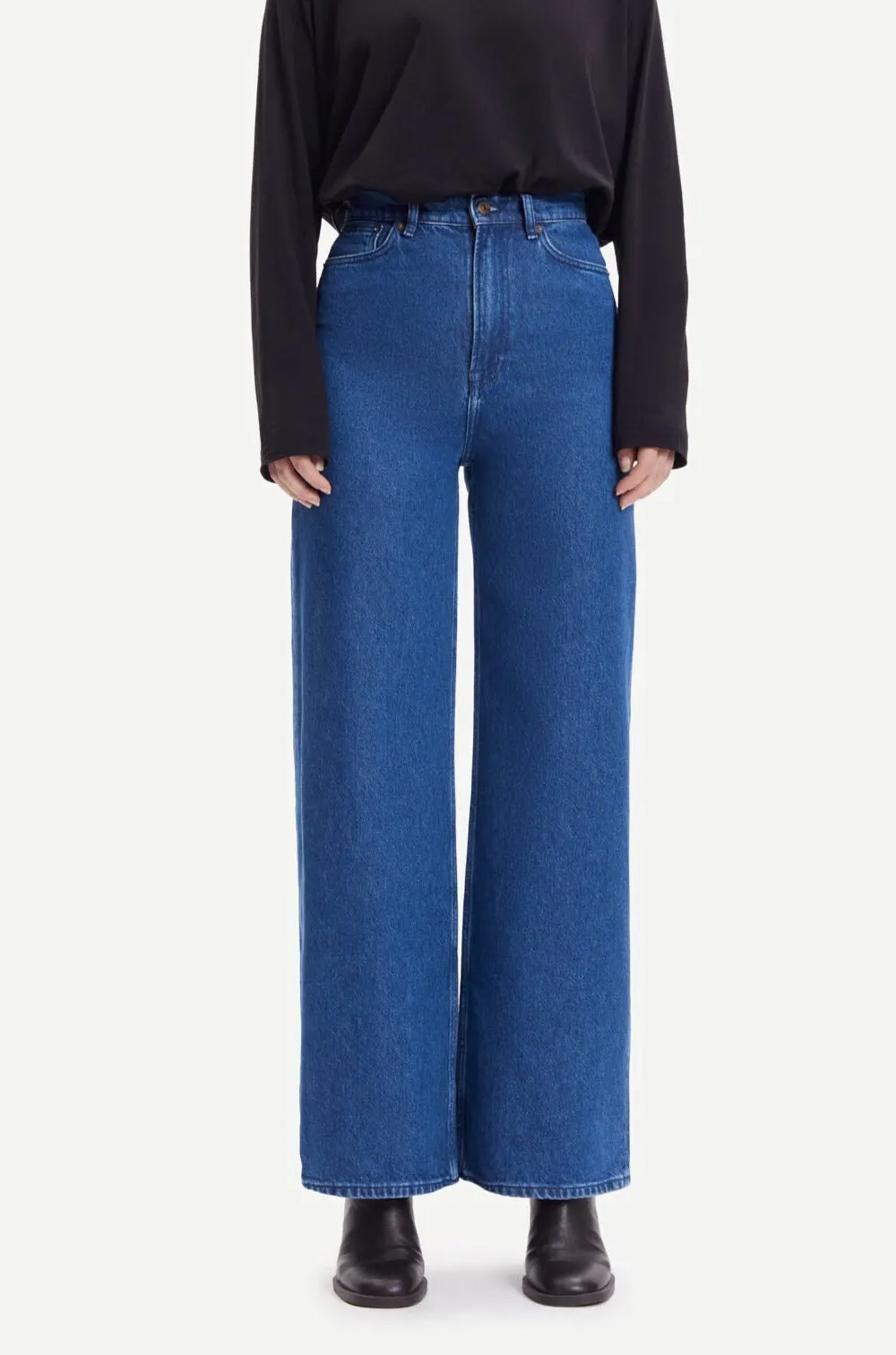 Jean ample en coton bio | bleu "rebecca jeans denim lounge", Samsoe Samsoe, photo 1